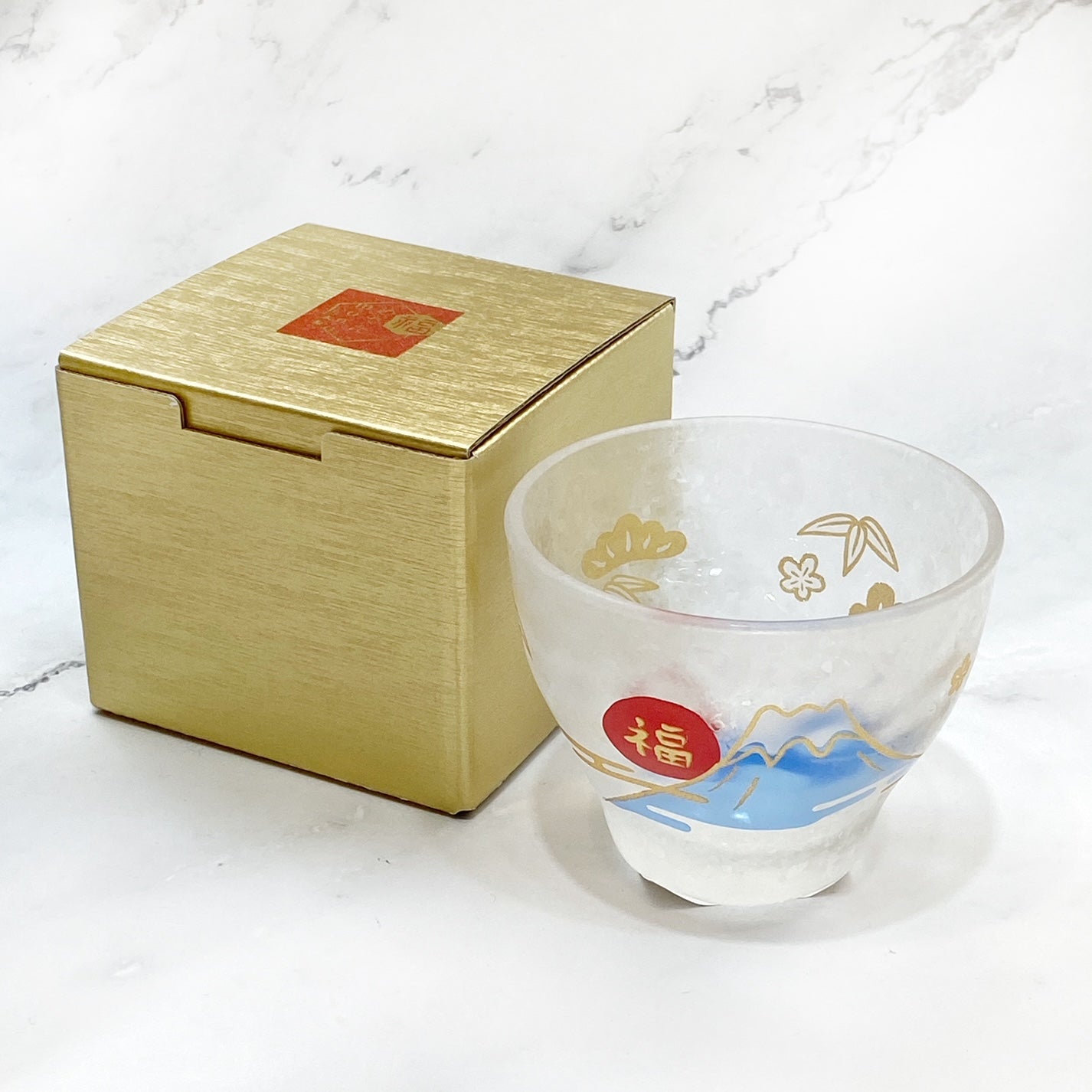Aderia Beckon Cat Mt.Fuji Sake Cup - Fuji Mountain